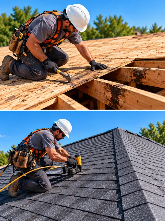 Decking Inspection & Repair and New Roof Installation