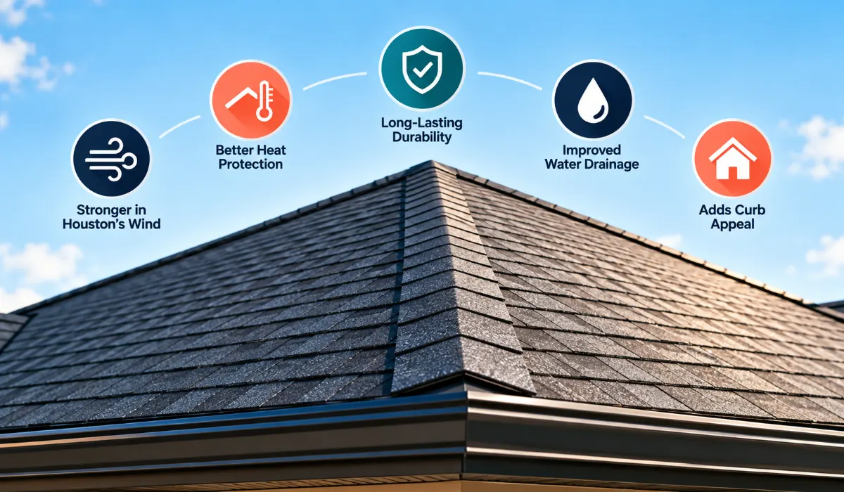 Why Houston Homeowners Choose Hip Roofs