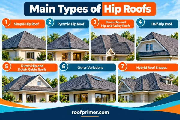 What Is a Hip Roof? Types, Parts, Pros and Cons, Costs and Design Guide 3 Main Types of Hip Roofs