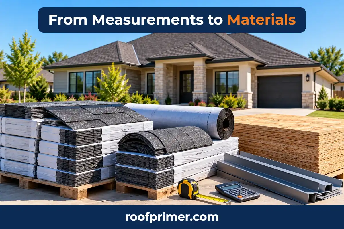 From Measurements to Materials hip roof materials estimate from measurements