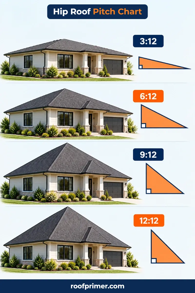 hip roof pitch chart