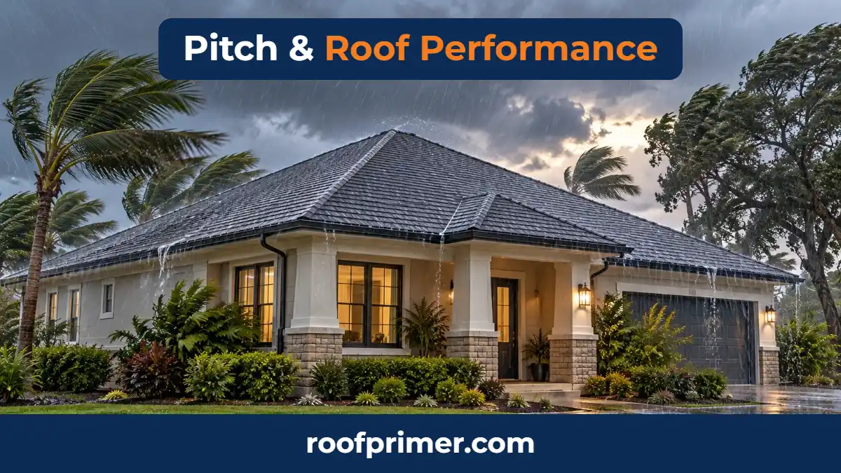 how pitch affects hip roof performance in wind and rain