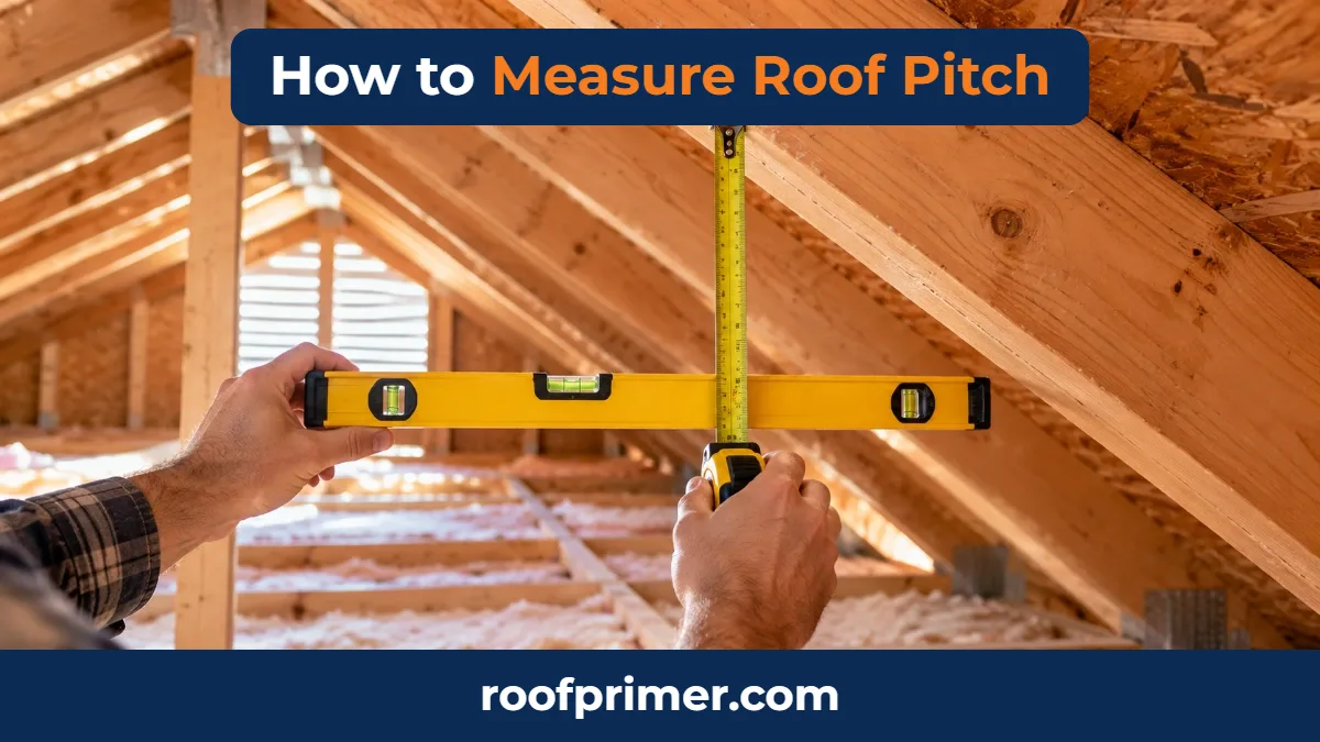 how to measure hip roof pitch in the attic